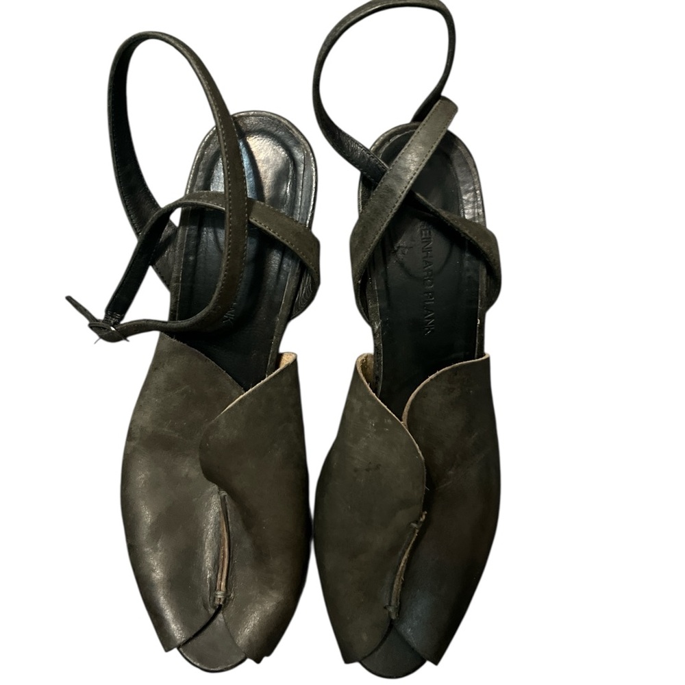 Reinhard Plank Womens
Heels Size 38  Black Leather  Block Heel